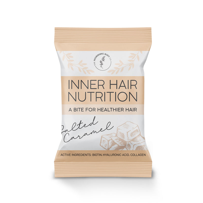 Salted Caramel Inner Hair Nutrition Bite biotin collagen hair health